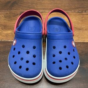 Crocs Red White and Blue Kids Clogs Size 10C-11C